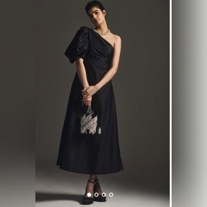 Aureta x Anthropologie - One-Shoulder Puff Sleeve Dress, size XS